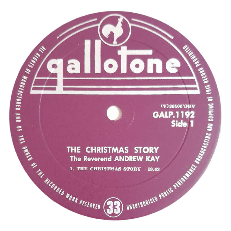 The Reverend Andrew Kay  The Christmas Story / The Destiny Of Man - Vinyl, 12`, 33 RPM - Pop - Very