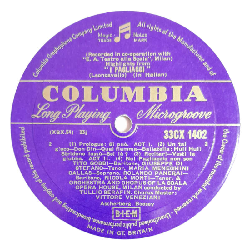 1957 Various - Cavalleria Rusticana / I Pagliacci - Vinyl, 12`, 33 RPM - Classical - Very Good - Wit