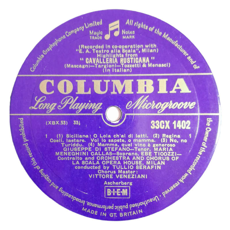 1957 Various - Cavalleria Rusticana / I Pagliacci - Vinyl, 12`, 33 RPM - Classical - Very Good - Wit