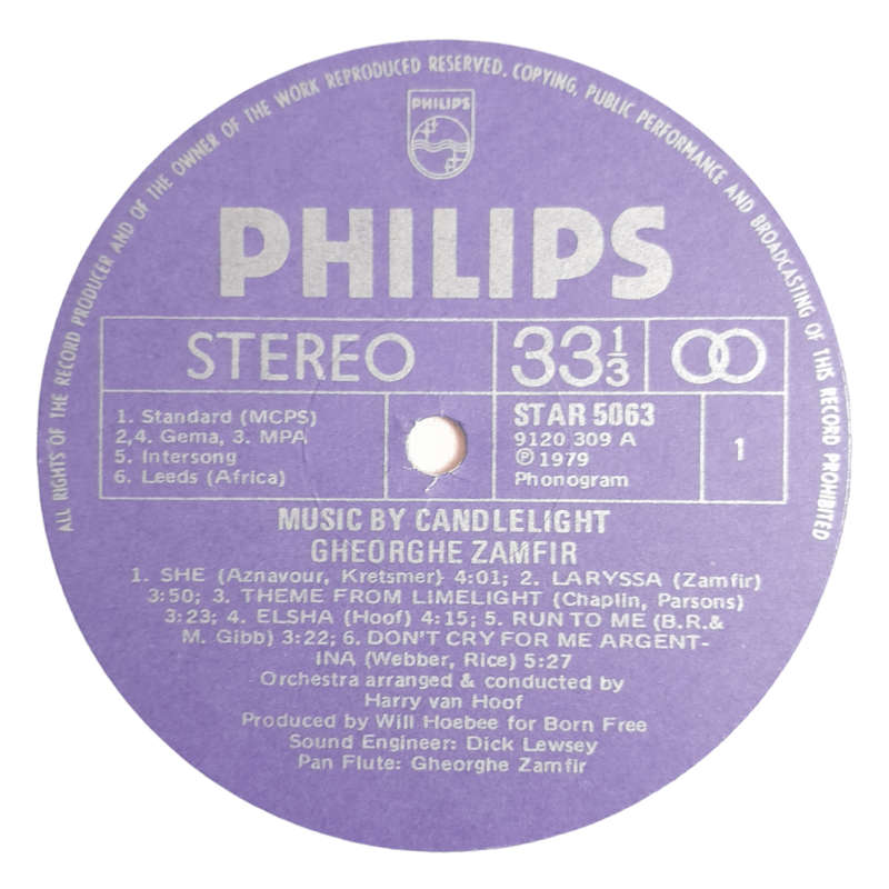 1979 Gheorghe Zamfir Orchestra Conducted By Harry van Hoof  Music By Candlelight - Vinyl, 12`, 33 R