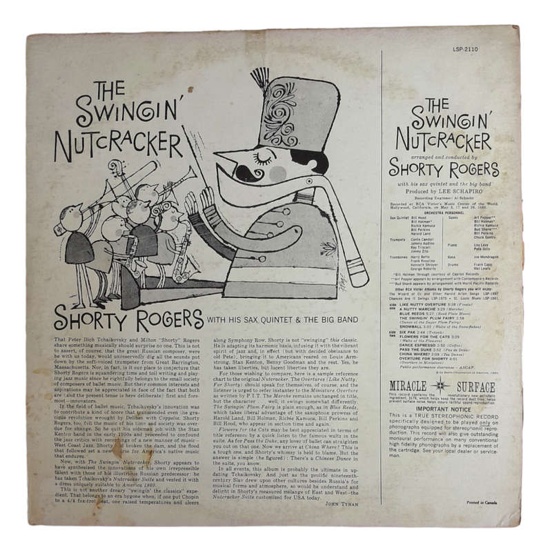 1960 Shorty Rogers  The Swingin` Nutcracker - Vinyl, 12`, 33 RPM - Jazz - Very Good - With Damaged