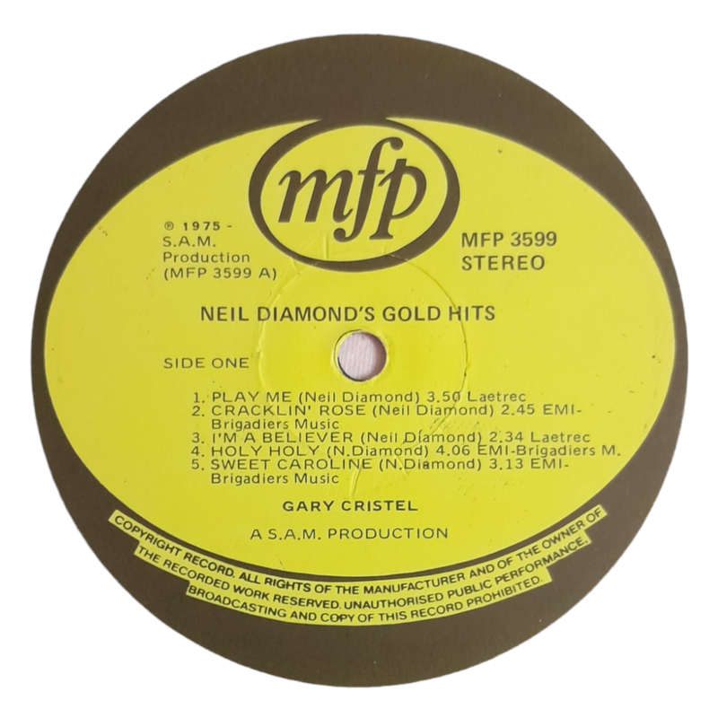 1975 Gary Cristel - Gary Cristel Sings Neil Diamond`s Gold Hits - Vinyl, 12`, 33 RPM - Pop - Very Go