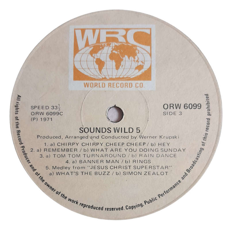 1971 Various - Sounds Wild 5 - Vinyl, 12`, 33 RPM - Pop - Very Good - With Cover