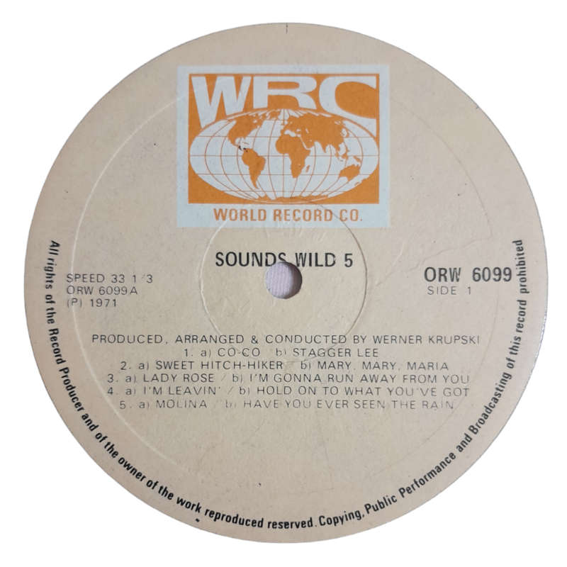 1971 Various - Sounds Wild 5 - Vinyl, 12`, 33 RPM - Pop - Very Good - With Cover