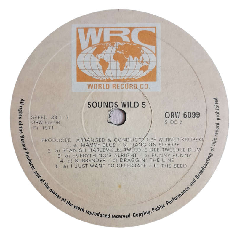 1971 Various - Sounds Wild 5 - Vinyl, 12`, 33 RPM - Pop - Very Good - With Cover