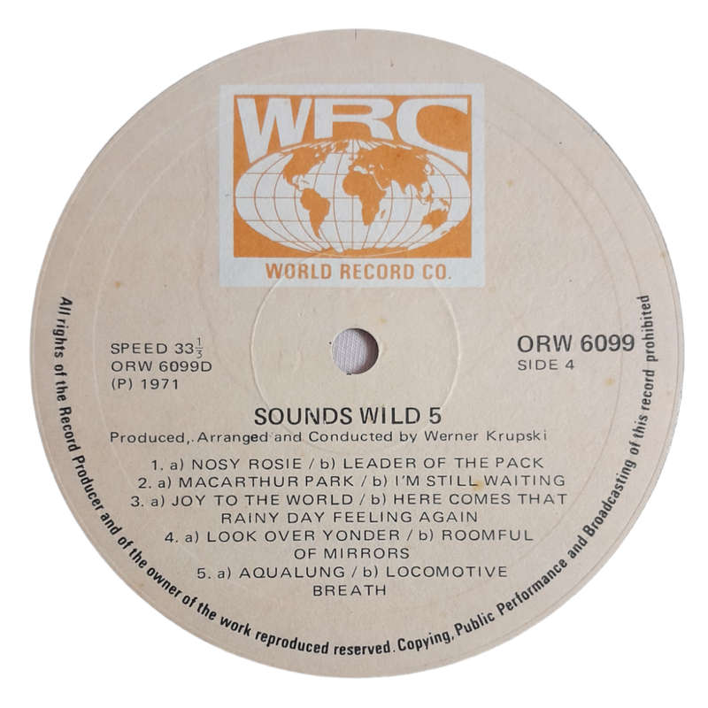 1971 Various - Sounds Wild 5 - Vinyl, 12`, 33 RPM - Pop - Very Good - With Cover