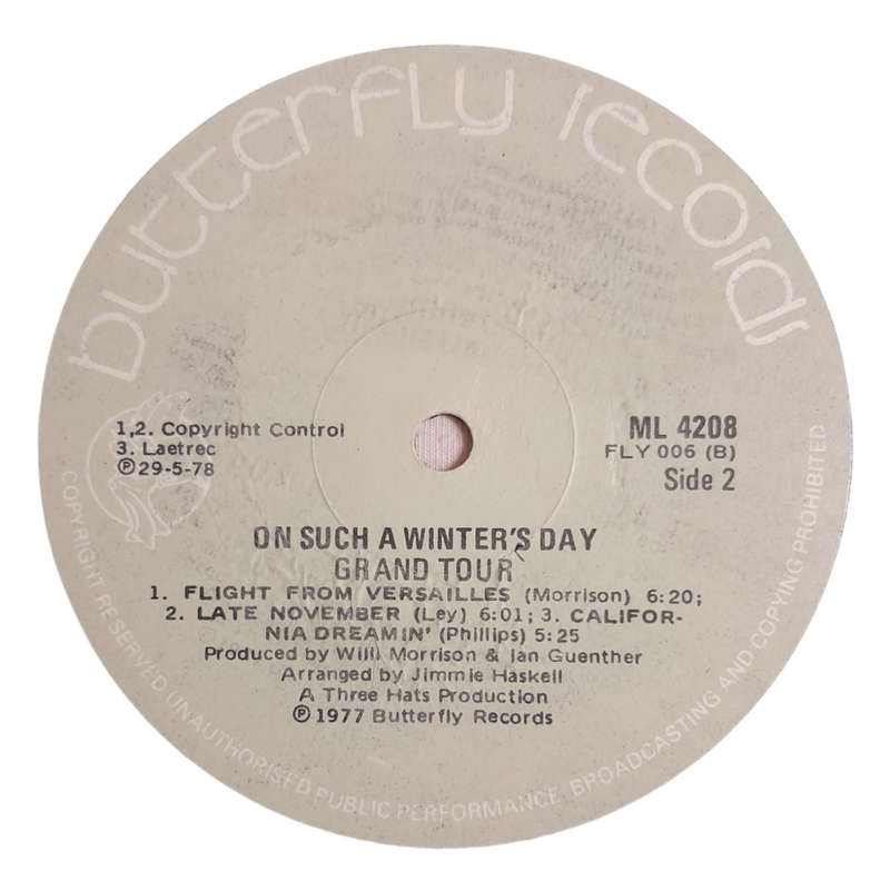 1977 Grand Tour  On Such A Winter`s Day - Vinyl, 12`, 33 RPM - Electronica - Very Good - With Damag