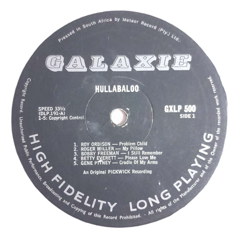1965 Various  Hullabaloo! - Vinyl, 12`, 33 RPM - Rock - Good - With Cover