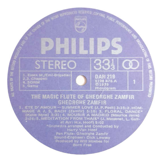 1979 Gheorghe Zamfir  The Magic Flute Of Gheorghe Zamfir - Vinyl, 12`, 33 RPM - Jazz - Very Good -