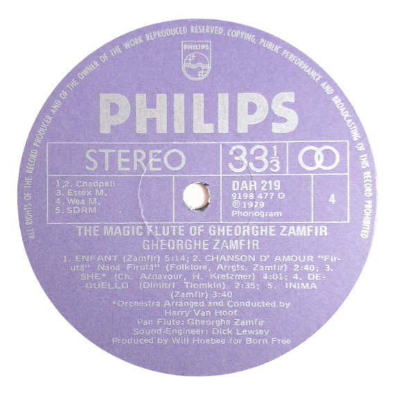 1979 Gheorghe Zamfir  The Magic Flute Of Gheorghe Zamfir - Vinyl, 12`, 33 RPM - Jazz - Very Good -