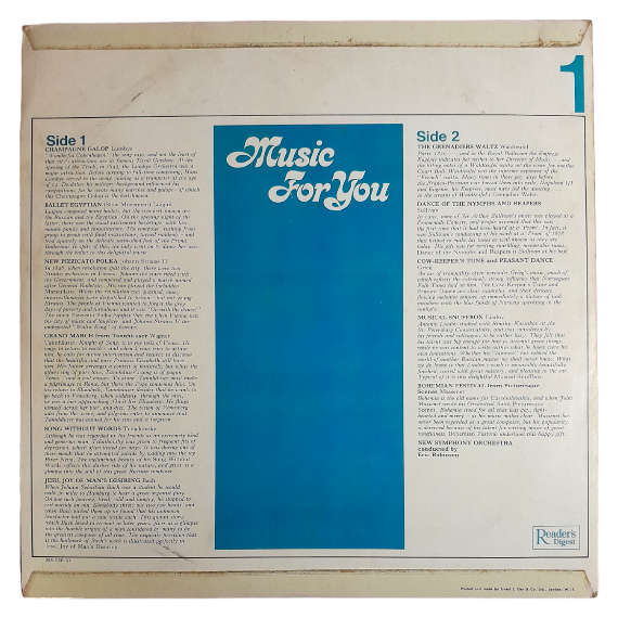 1968 Various  Music For You 1 - Vinyl, 12`, 33 RPM - Classical - Excellent - With Cover