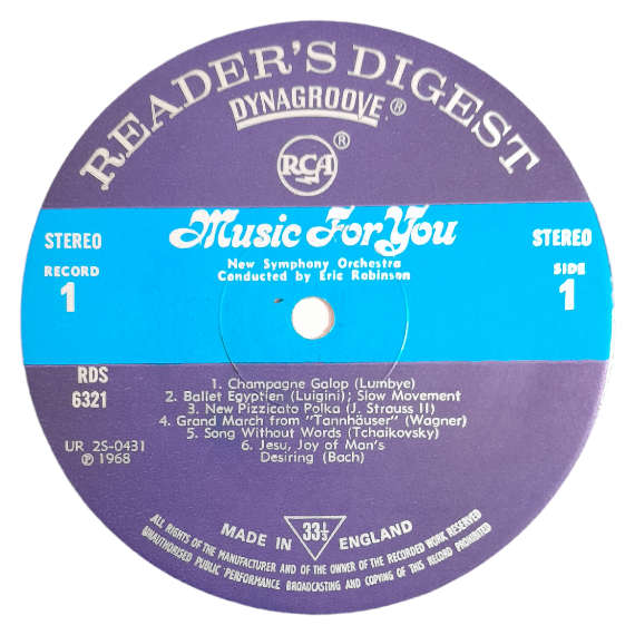 1968 Various  Music For You 1 - Vinyl, 12`, 33 RPM - Classical - Excellent - With Cover