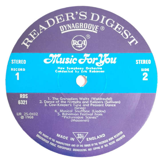 1968 Various  Music For You 1 - Vinyl, 12`, 33 RPM - Classical - Excellent - With Cover