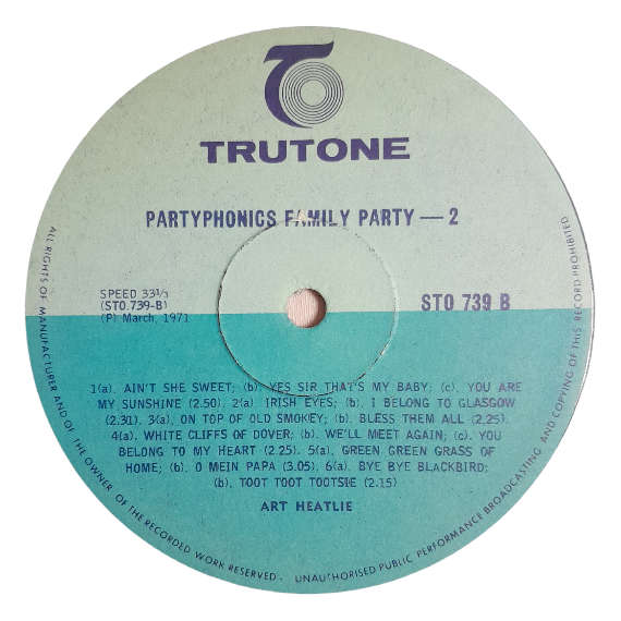 1971 Art Heatlie - Partyphonics - Family Party 2 - Vinyl, 12`, 33 RPM - Pop - Very Good Plus - With