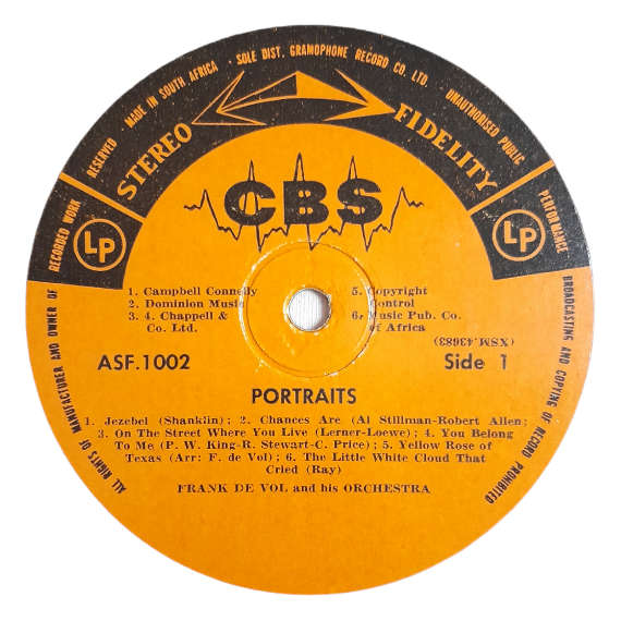 1958 Frank De Vol And His Orchestra  Portraits - Vinyl, 12`, 33 RPM - Jazz - Very Good - With Cover
