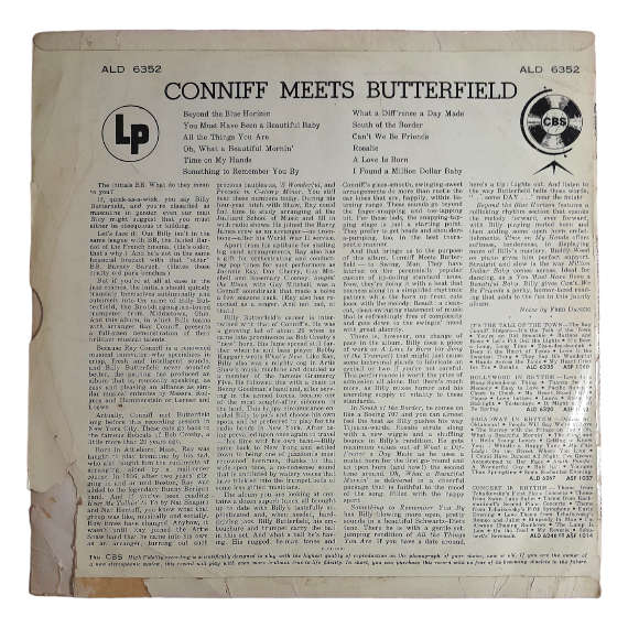 1959 Ray Conniff Meets Billy Butterfield  Conniff Meets Butterfield - Vinyl, 12`, 33 RPM - Jazz - V