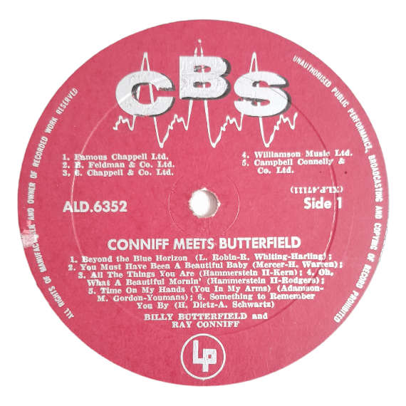 1959 Ray Conniff Meets Billy Butterfield  Conniff Meets Butterfield - Vinyl, 12`, 33 RPM - Jazz - V