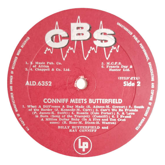 1959 Ray Conniff Meets Billy Butterfield  Conniff Meets Butterfield - Vinyl, 12`, 33 RPM - Jazz - V