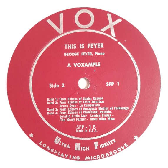 * George Feyer  This Is Feyer - Vinyl, 12`, 33 RPM - Jazz - Very Good - With Cover