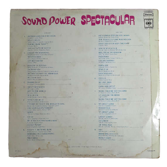 1973 Various - Sound Power Spectacular - Vinyl, 12`, 33 RPM - Pop - Very Good - With Cover