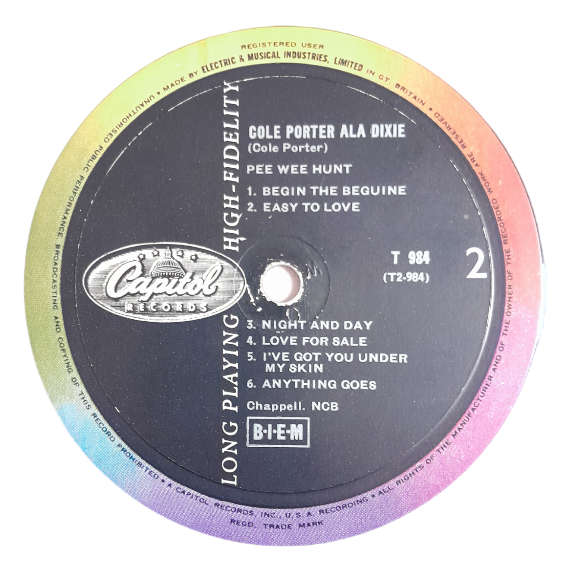 1958 Pee Wee Hunt  Cole Porter Ala Dixie - Vinyl, 12`, 33 RPM - Jazz - Very Good - With Cover