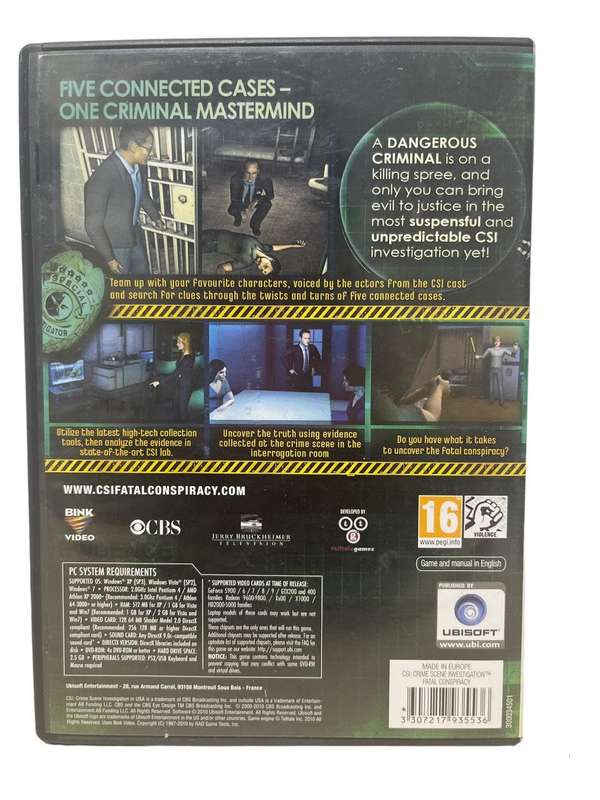 CSI: Crime Scene Investigation - Fatal Conspiracy PC (DVD)