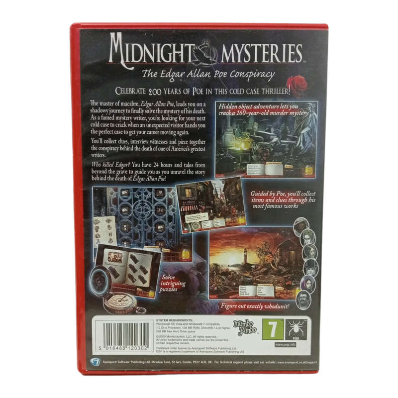 Midnight Mysteries - The Edgar Allan Poe Conspiracy, Hidden Object Game PC (CD)