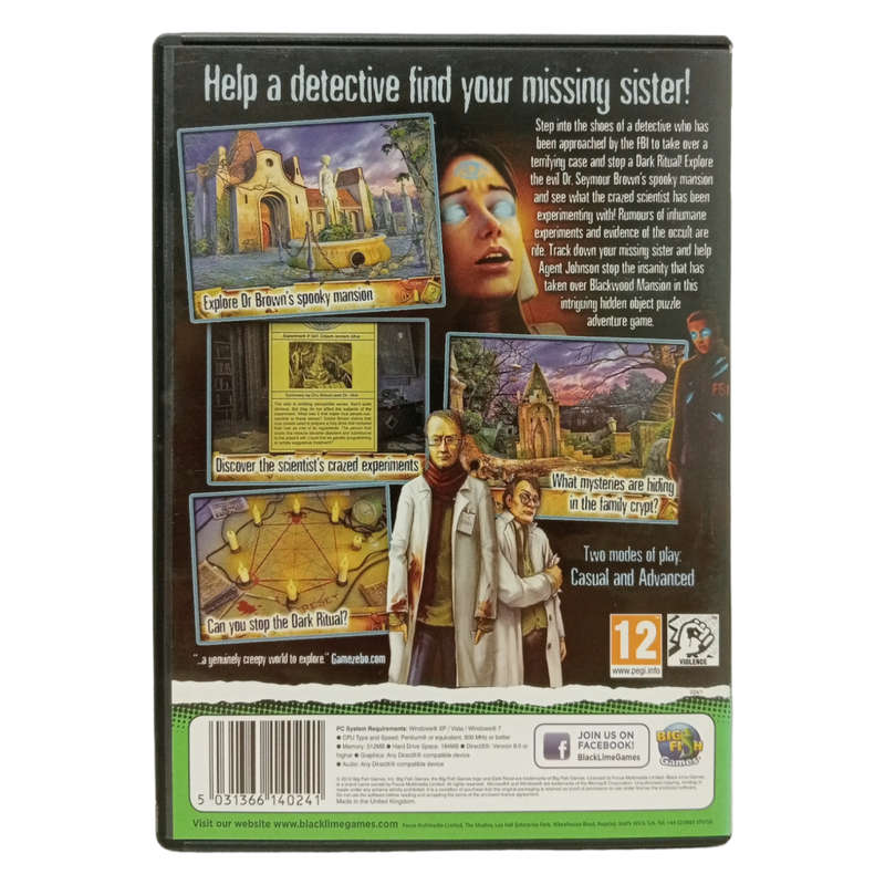 The Blackwood Mansion Mystery - Dark Ritual, Hidden Object Game PC (CD)