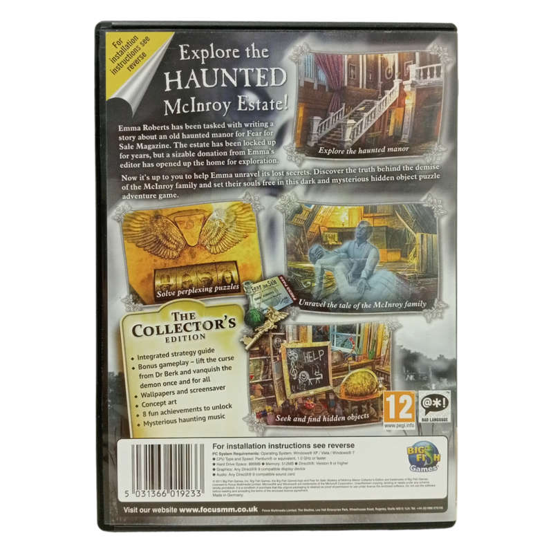 Fear For Sale - Mystery of Mcinroy Manor PC (CD)