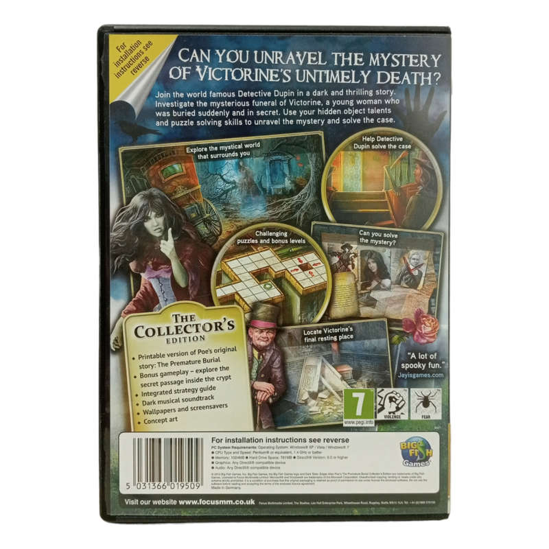 Edgar Allan Poe`s The Premature Burial, Hidden Object Game PC (CD)