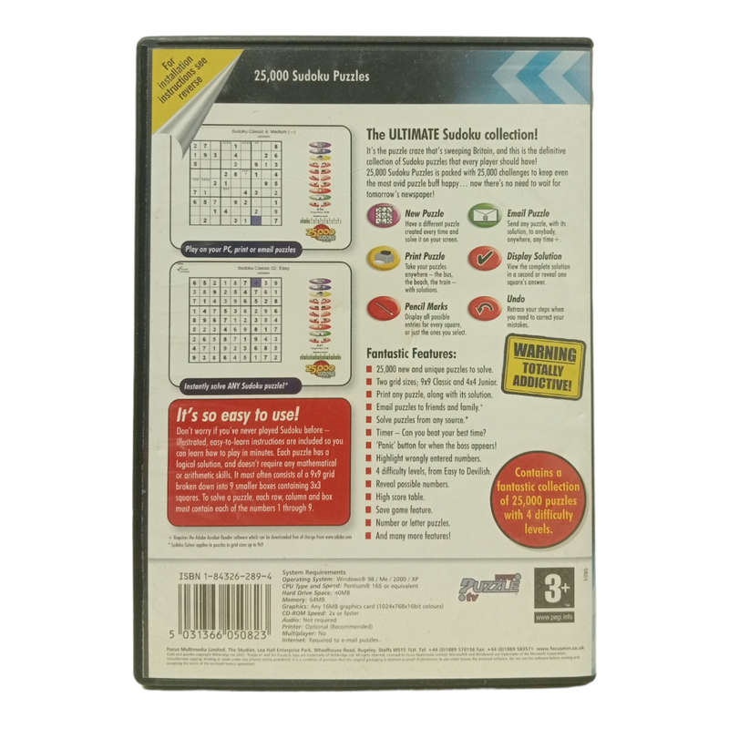 25 000 Sudoku Puzzles PC (CD)
