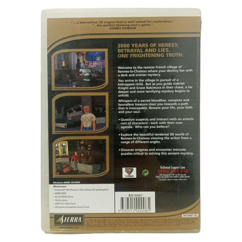 Blood Of The Sacred Gabriel Knight 3 - Blood Of The Damned PC (CD)