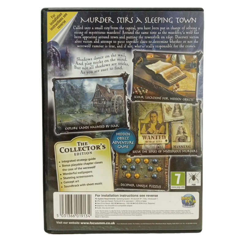Shadow Wolf Mysteries - Curse of the Full Moon PC (DVD)