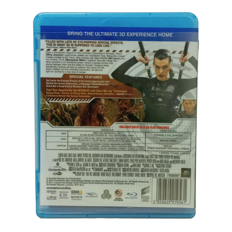Resident Evil: Afterlife Blu-Ray 3D