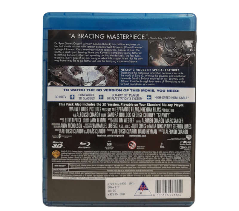 Gravity 3D Blu-Ray