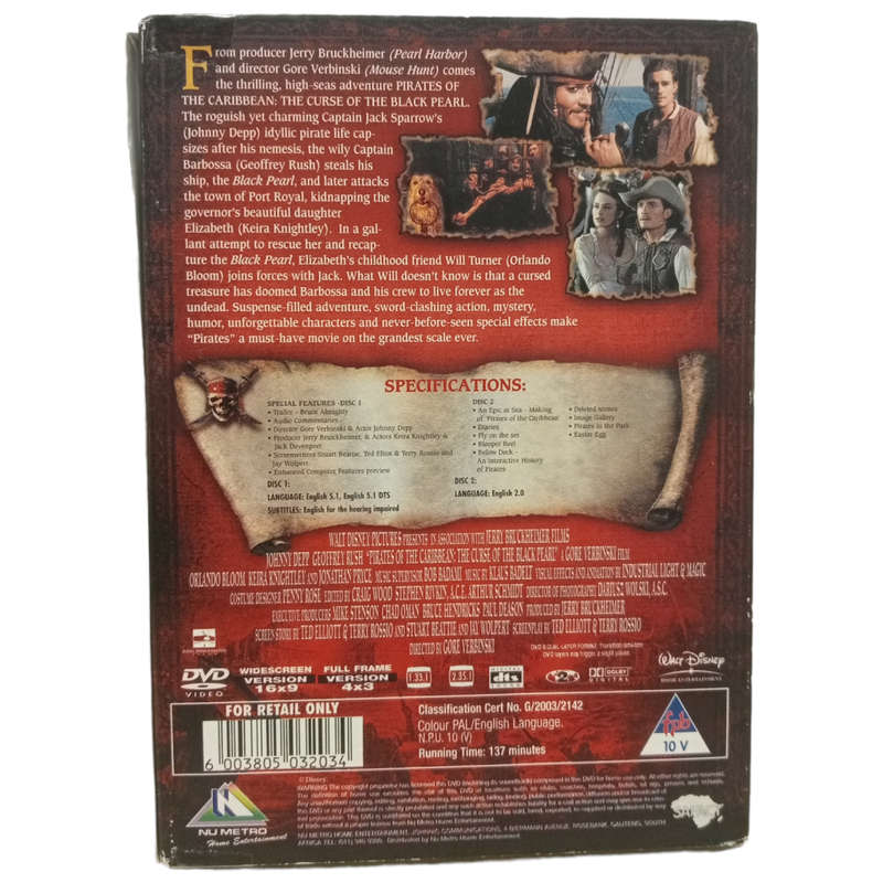 Pirates of the Caribbean - The Curse of the Black Pearl DVD