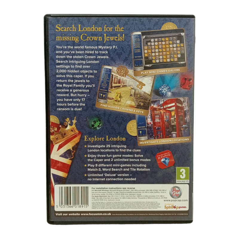 Mystery P.I - The London Caper, Hidden Object Game PC (CD)