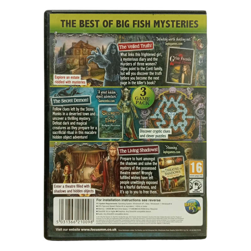 Mysteries Secrets & Shadows, Hidden Object Game PC (DVD)