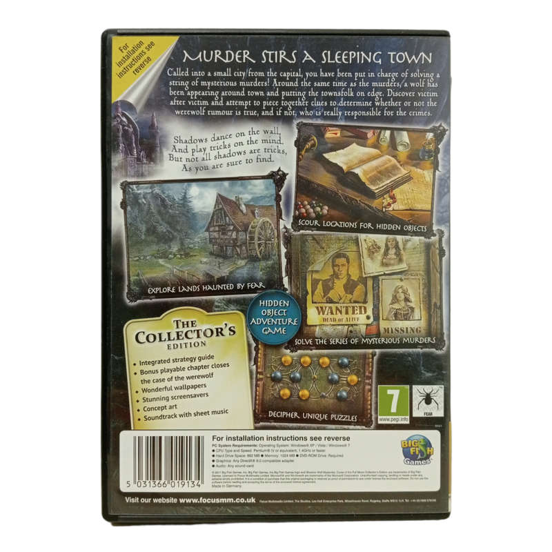 Shadow Wolf Mysteries - Curse of the Full Moon, Hidden Object Game PC (DVD)