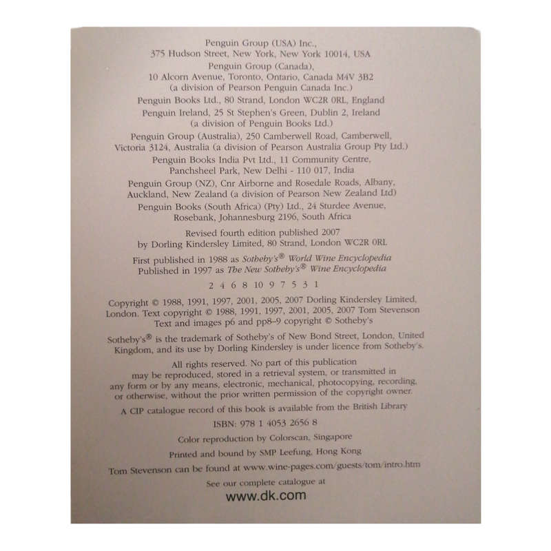 The Sotheby`s Wine Encyclopedia-The Classic Reference To The Wines Of The World by Tom Stevenson 200