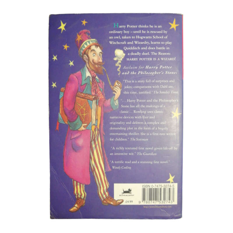 1997 Harry Potter And The Philosopher`s Stone by J. K. Rowling Rare Young Dumbledore Edition Softcov
