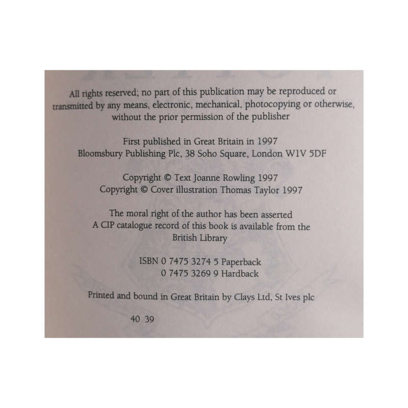 1997 Harry Potter And The Philosopher`s Stone by J. K. Rowling Rare Young Dumbledore Edition Softcov