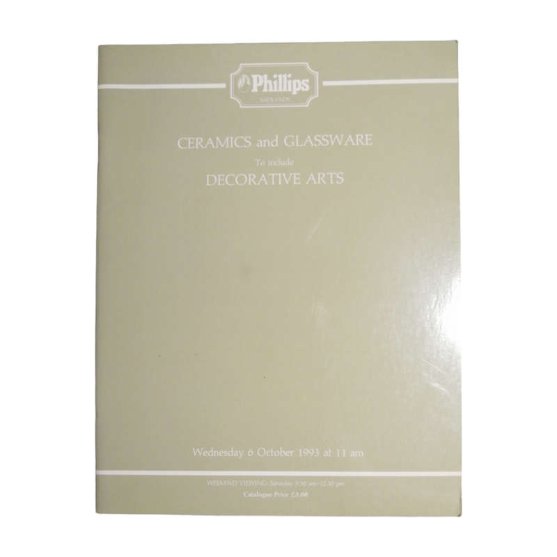 1993 Phillips Ceramics And Glassware Auction Catalog Softcover