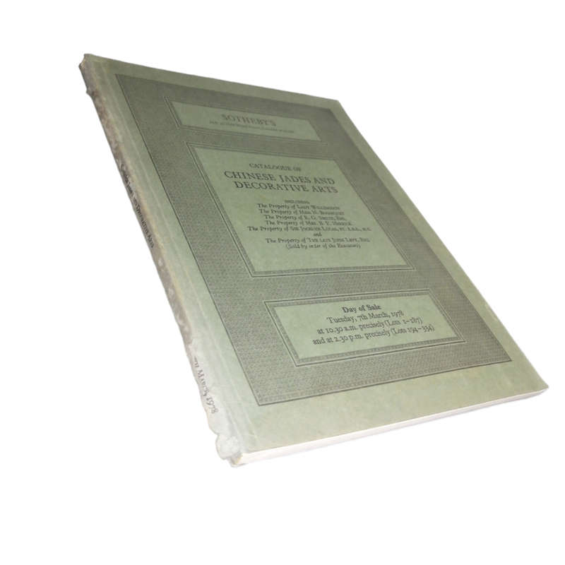 1978 Sotheby`s Catalogue Of Chinese Jades And Decorative Arts Auction Catalog Softcover