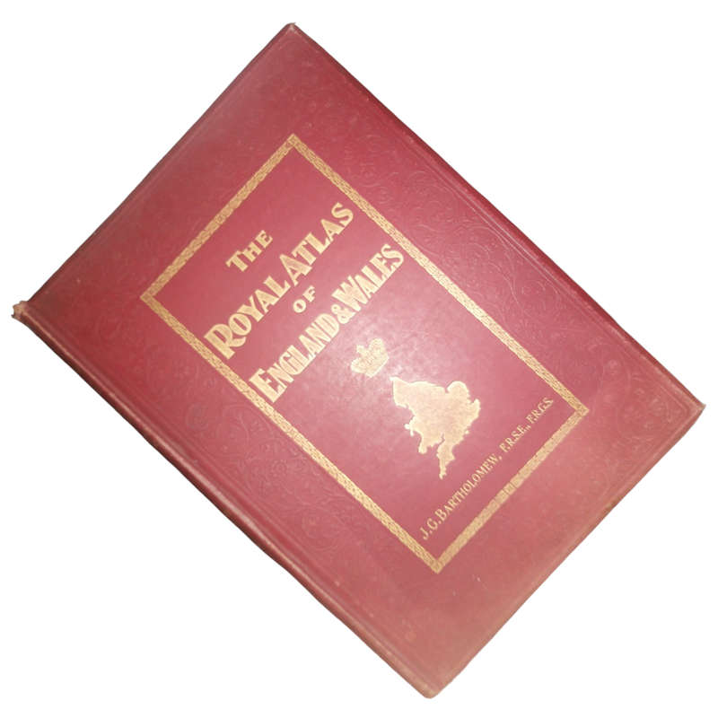 1892 The Royal Atlas Of England And Wales by J. G. Bartholomew Hardcover w/o Dustjacket