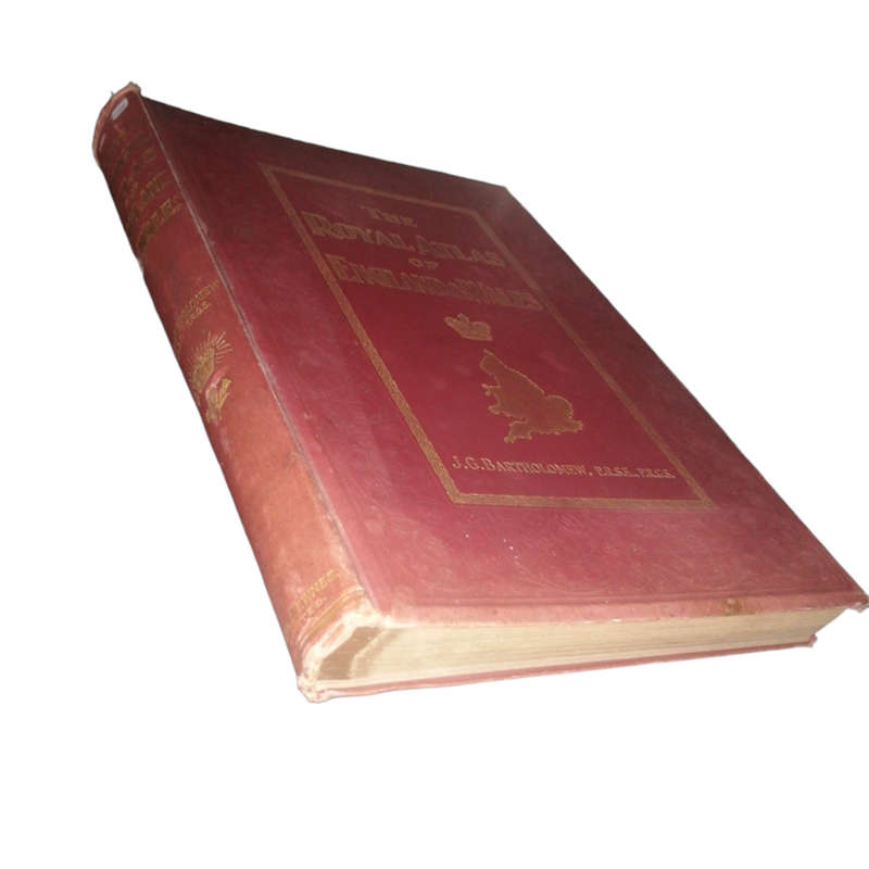 1892 The Royal Atlas Of England And Wales by J. G. Bartholomew Hardcover w/o Dustjacket