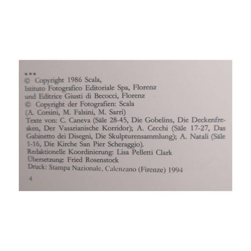 1986 Die Uffizien by Vorwort von Luciano Berti Softcover