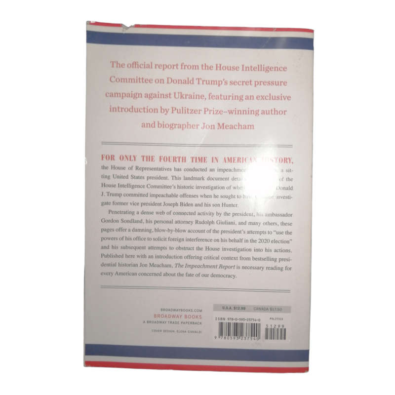 2019 The Impeachment Report by Jon Meacham Softcover