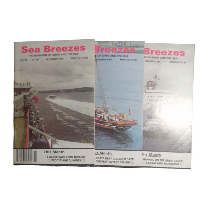 Sea Breezes Magazines 6 Issue Set- January 1991, March-April 1994, November-December 1994, January 1