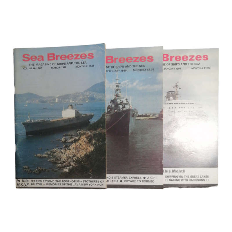 Sea Breezes Magazines 6 Issue Set- February 1975, , March 1979, October 1987, March 1988, February 1